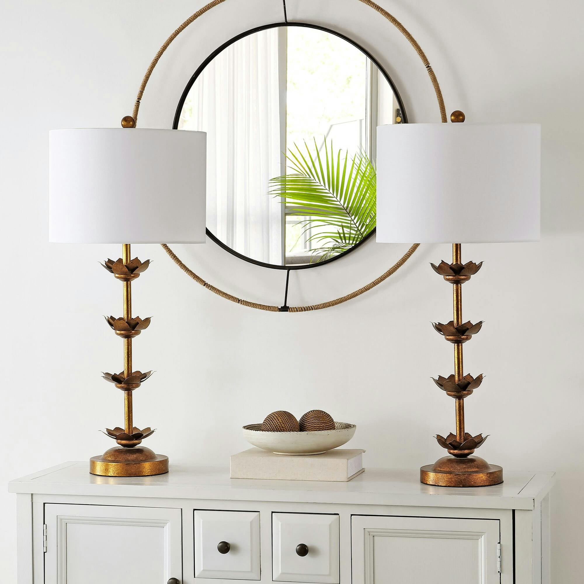 Lani Leaf Table Lamps with USB Port