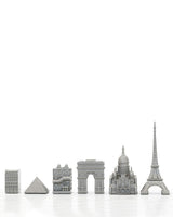 Chess Set Stainless Steel PARIS with Paris Map Board