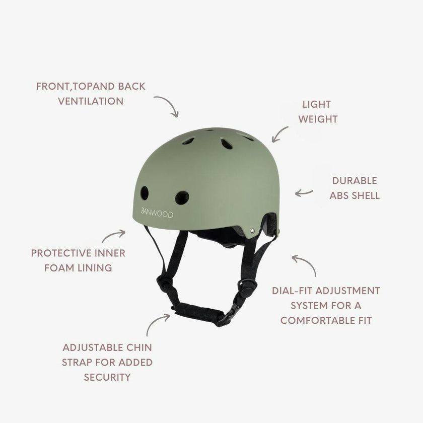 Banwood Classic Kids Bike Helmet — Matte Forest Green