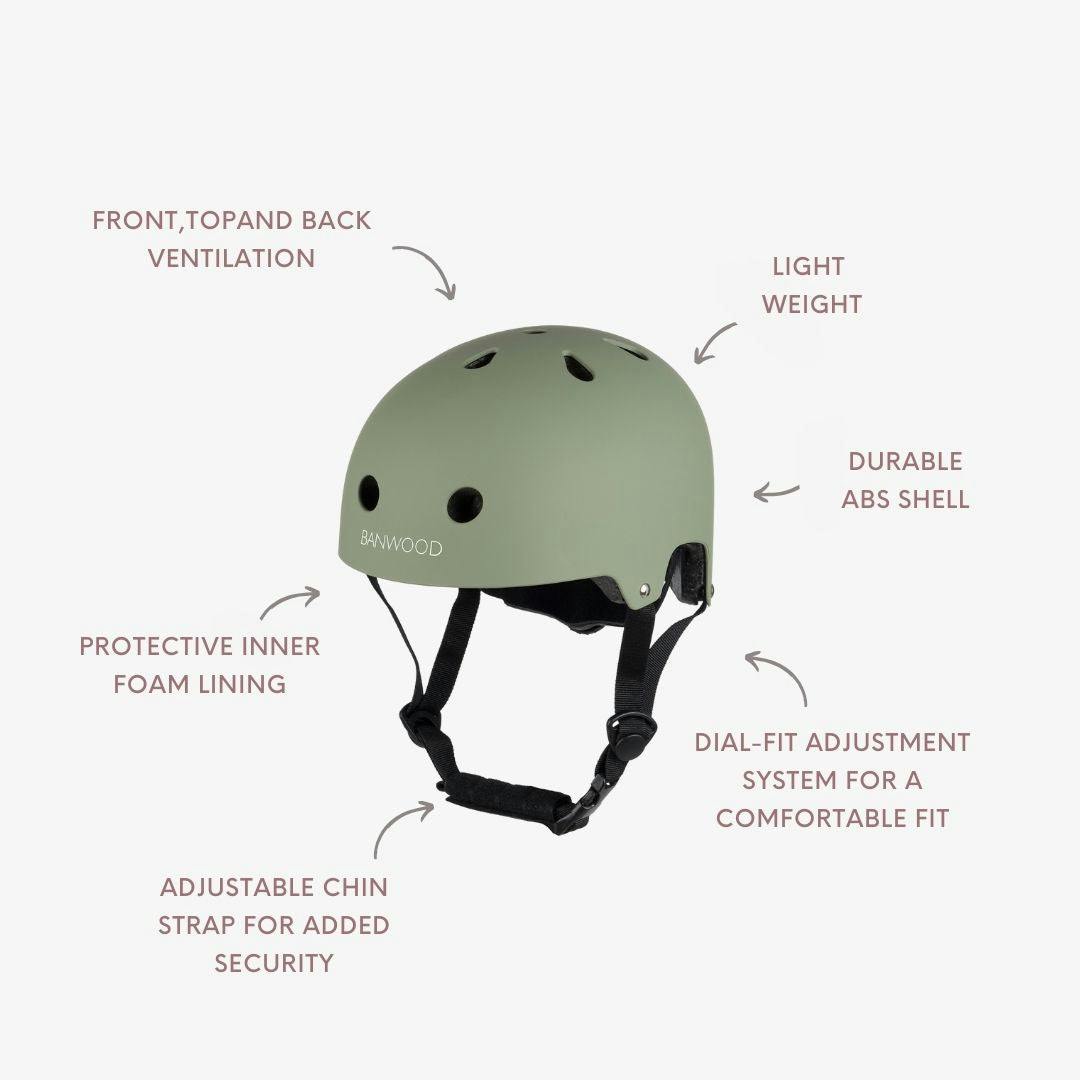 Banwood Classic Kids Bike Helmet — Matte Forest Green