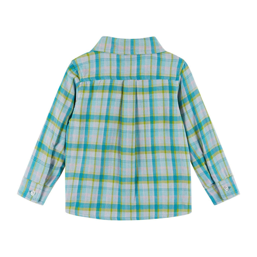 Infant Boys 4-Piece Vest Set | Navy & Khaki Plaid