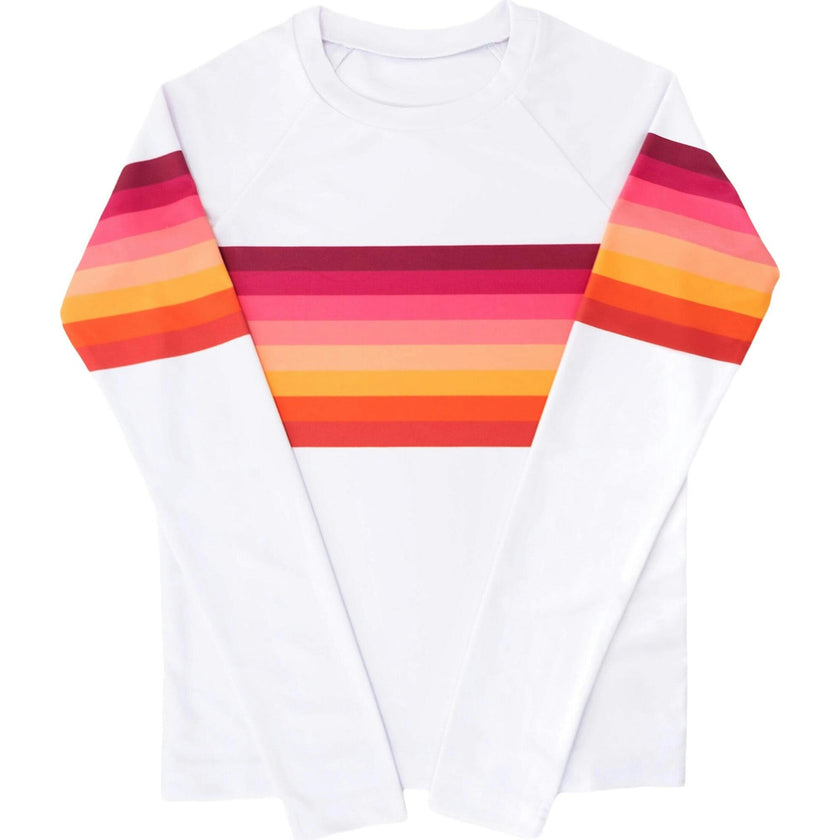 Sunset Beach Rainbow Rash Guard