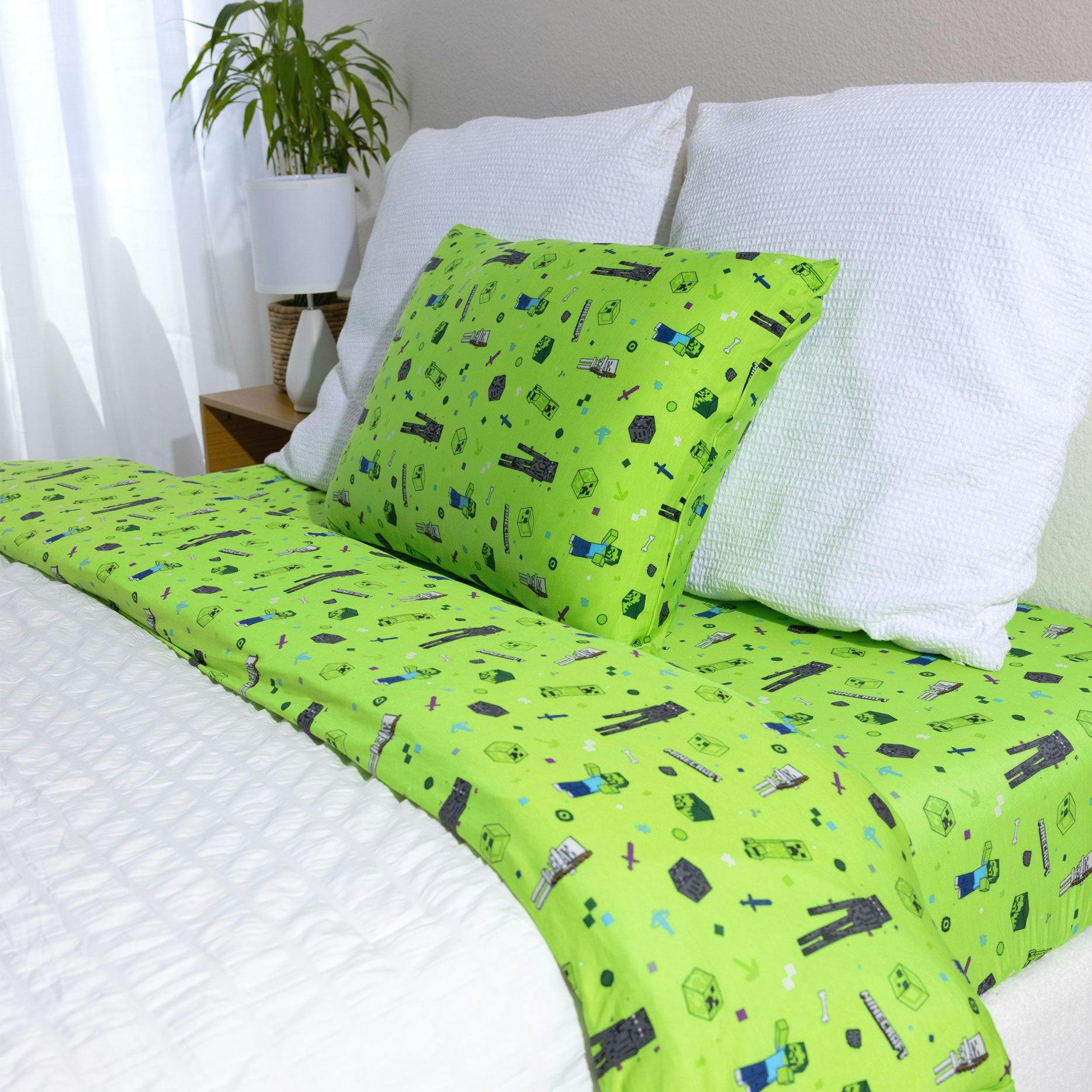 Minecraft Mob Squad Bamboo Twin Sheet Set