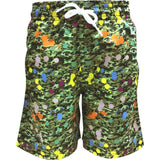 Kids' Camouflage Print Long Quick-Dry Swim Trunks