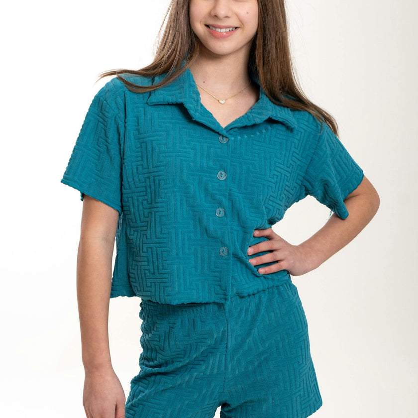 Girls Patterned 2 Piece Shorts Set