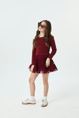 Bea Merlot Ribbed Long Sleeve