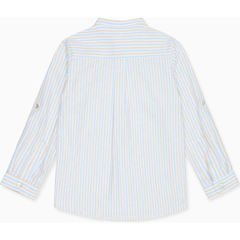 Caramel Stripe Jazmin Long Sleeve Boy Shirt
