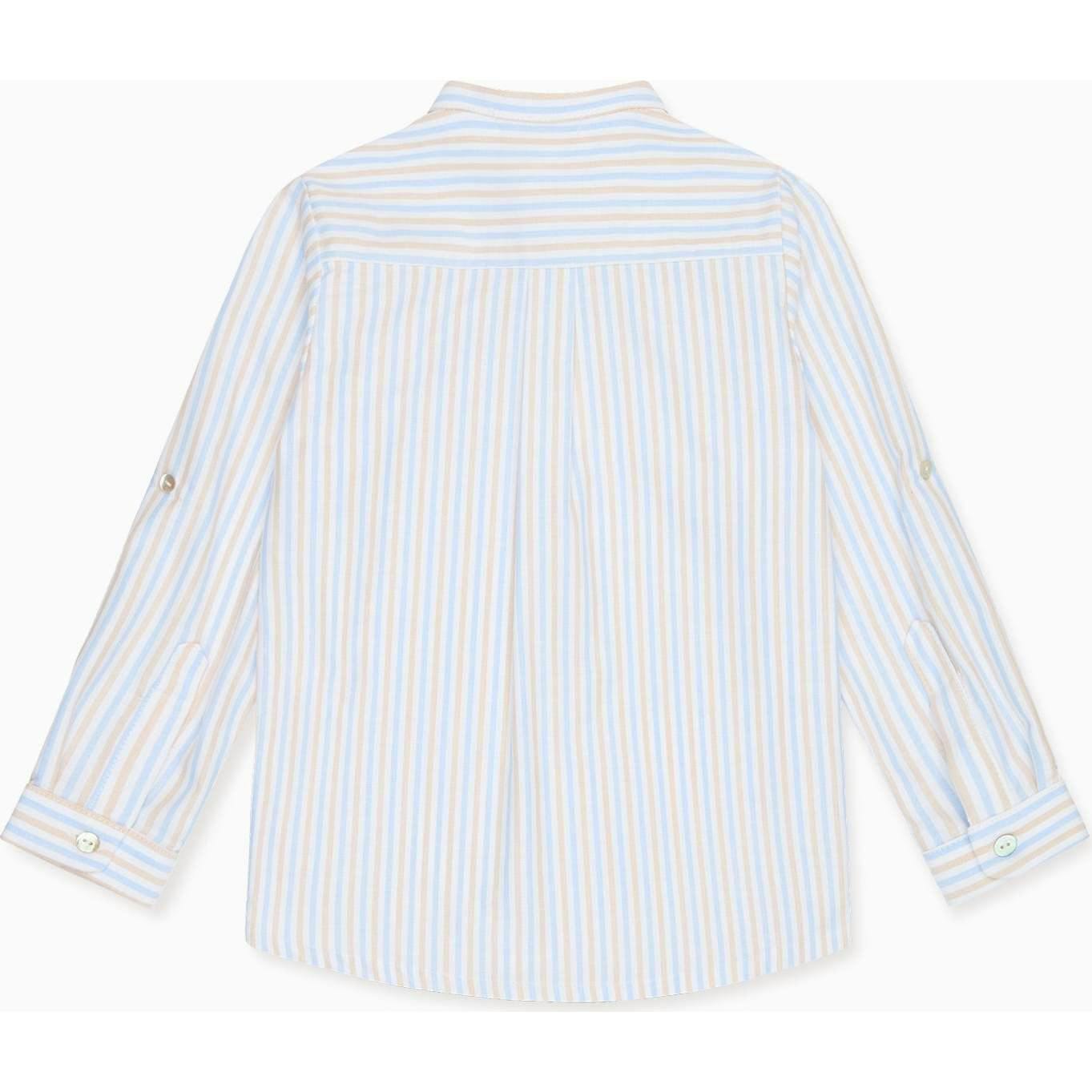 Caramel Stripe Jazmin Long Sleeve Boy Shirt