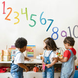 Watercolor Numbers • Rainbow • Peel-and-Stick Wall Decals