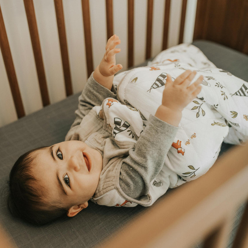 Cotton Muslin Quilted Sleep Bag - Forest Friends