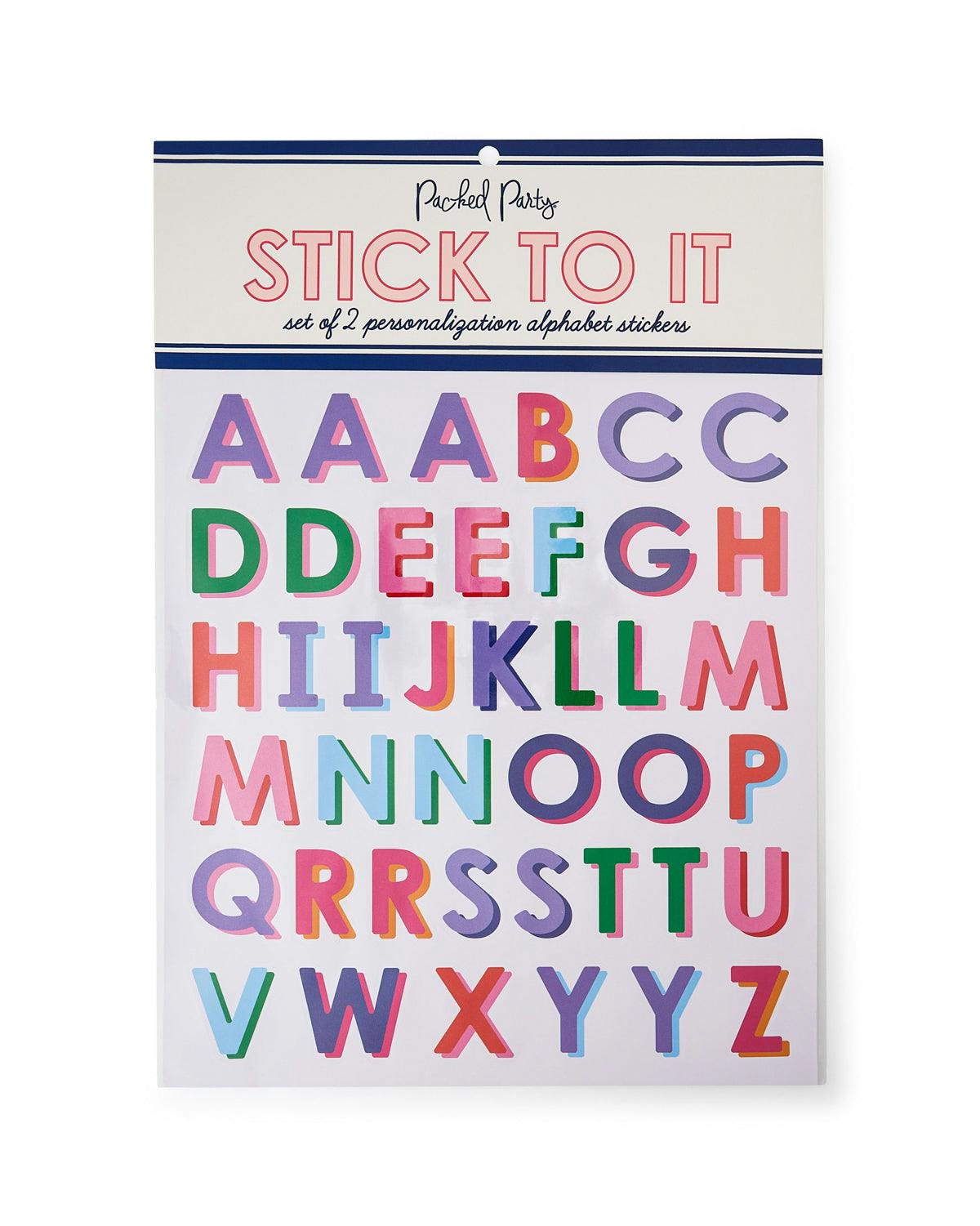 Packed Party Stick to It Vinyl Letter Sticker Pack 82ct - Waterproof Self-Adhesive 1.5-Inch Alphabet Stickers for Notebooks Bags Water Bottles and Monograms