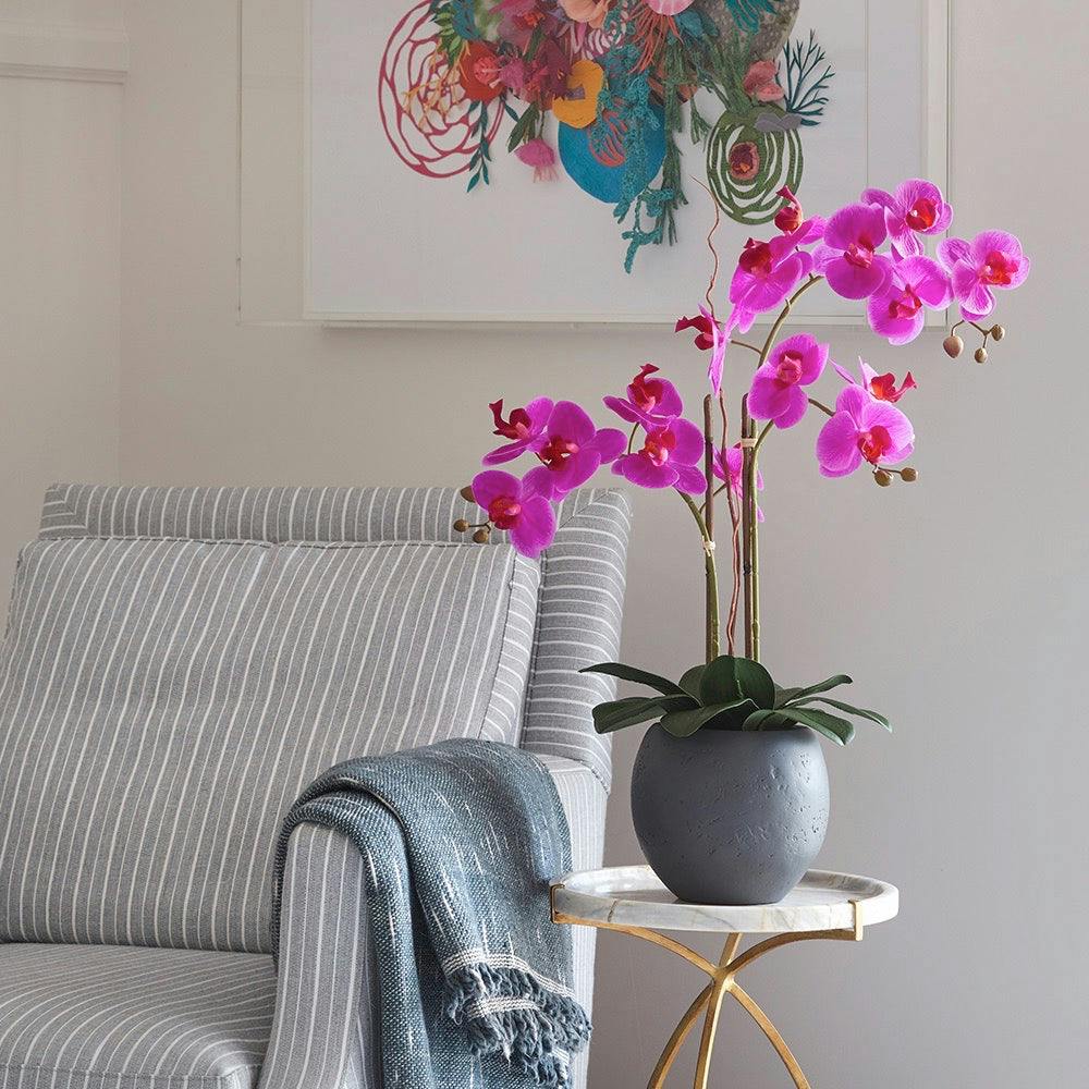 Artificial Pink Double Stem Orchid