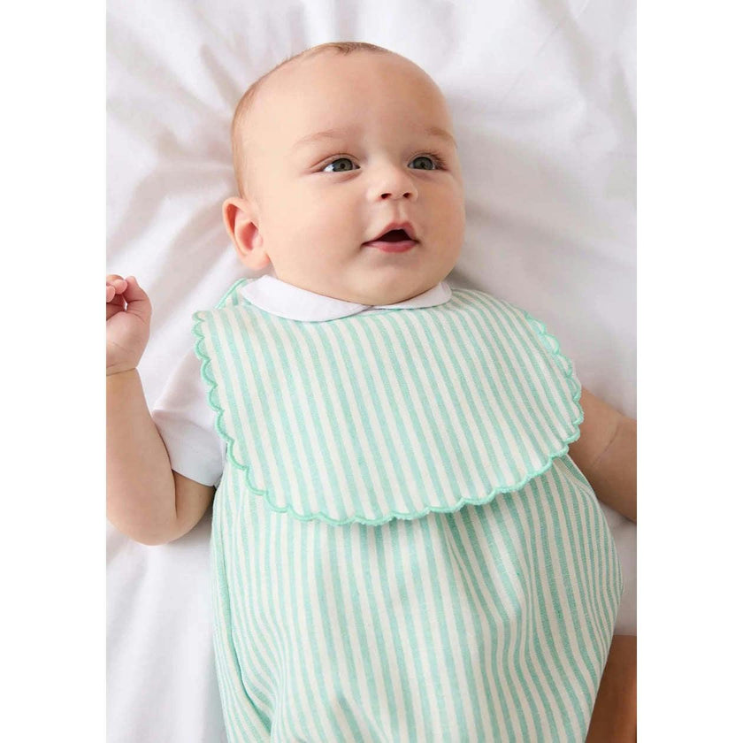 Wimbledon Stripe Scallop Edge Lined Bib