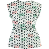 Abstract Triangular Print Short Sleeve Dress