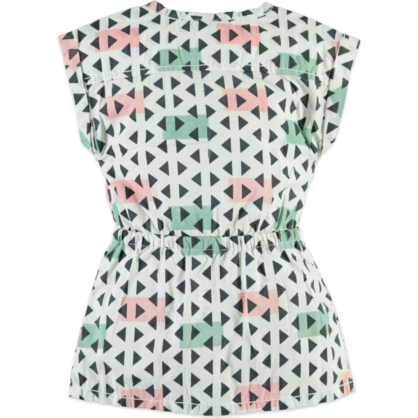 Abstract Triangular Print Short Sleeve Dress