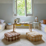 Vichy Plush Tablecloth-Inspired Pouf