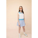 Organic Sleeveless Play Polo in Buzzer Blue Trim