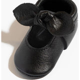 Ebony Knotted Bow Baby Shoe