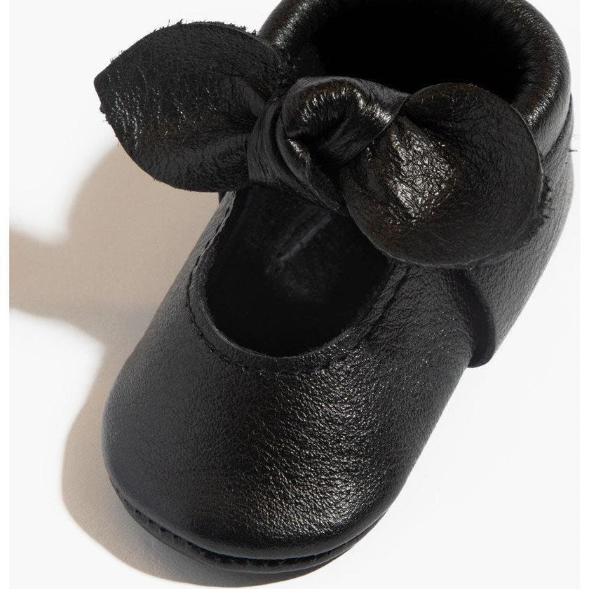 Platinum Knotted Bow Baby Shoe