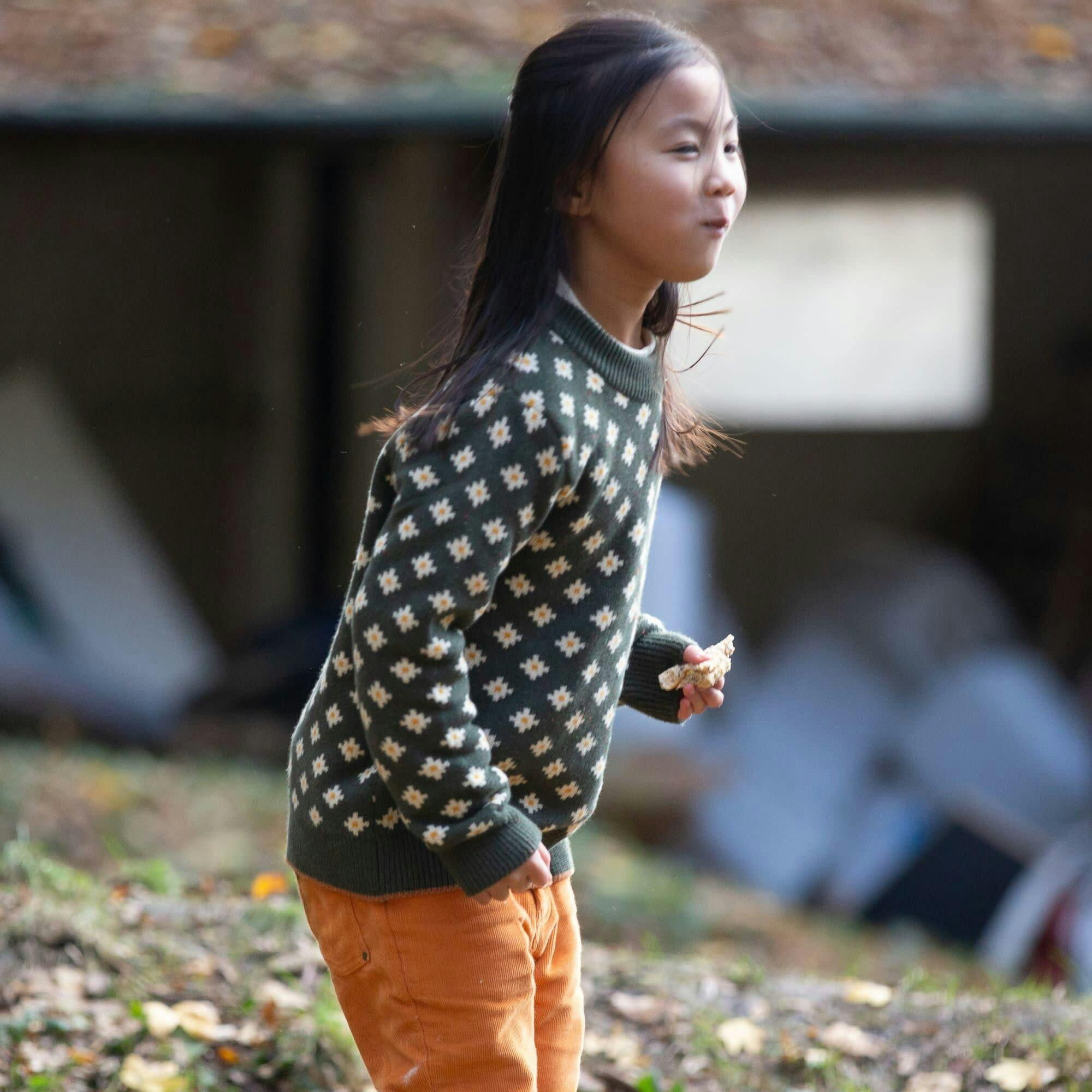 From One To Another Cotton Comfy Long Sleeve Snug Knit Jumper, Green