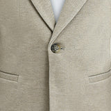 Beige Slim-Fit Suit Set