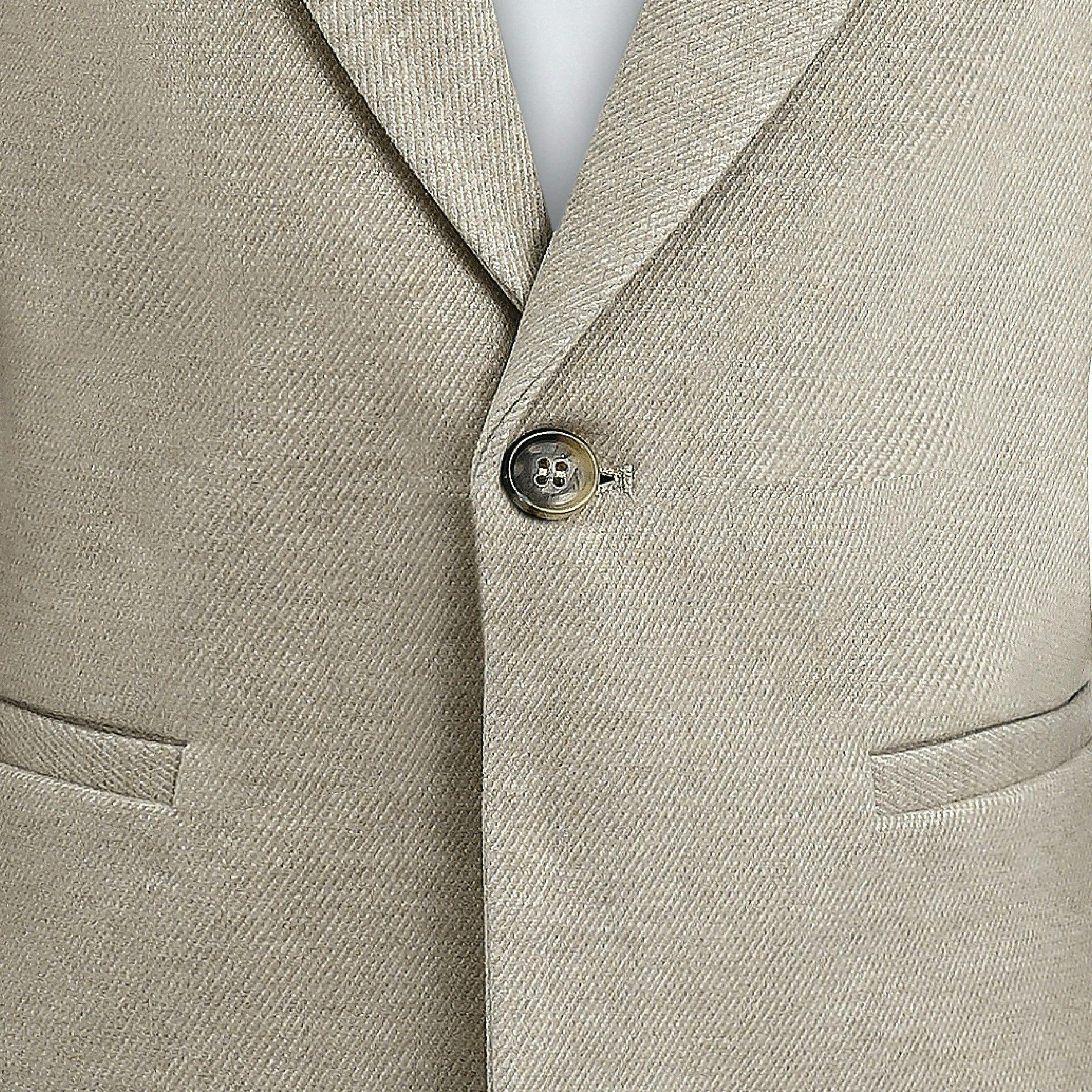 Beige Slim-Fit Suit Set