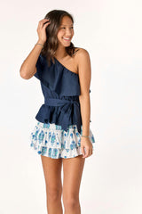 Piper Peplum Top Navy
