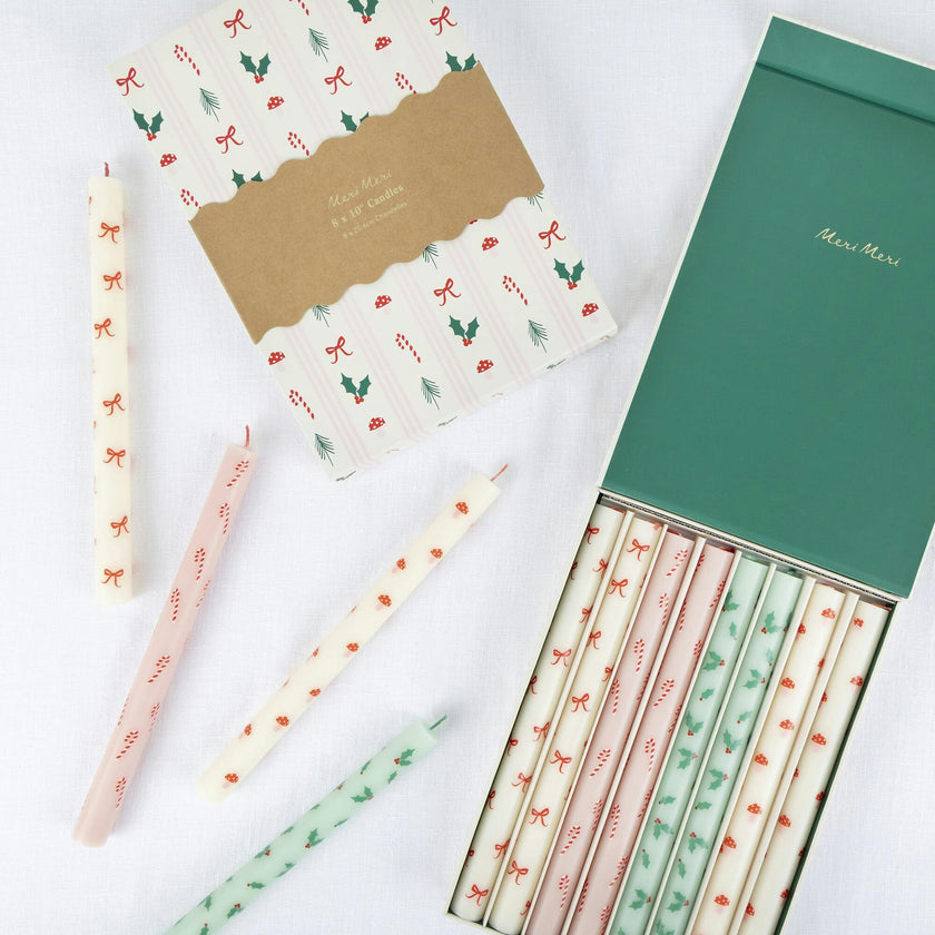 Festive Patterned Table Candles