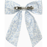 Extra Large Bow Hair Clip in Blue Floral