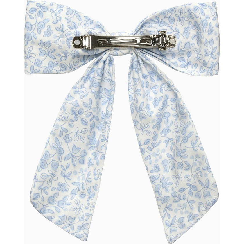 Extra Large Bow Hair Clip in Blue Floral