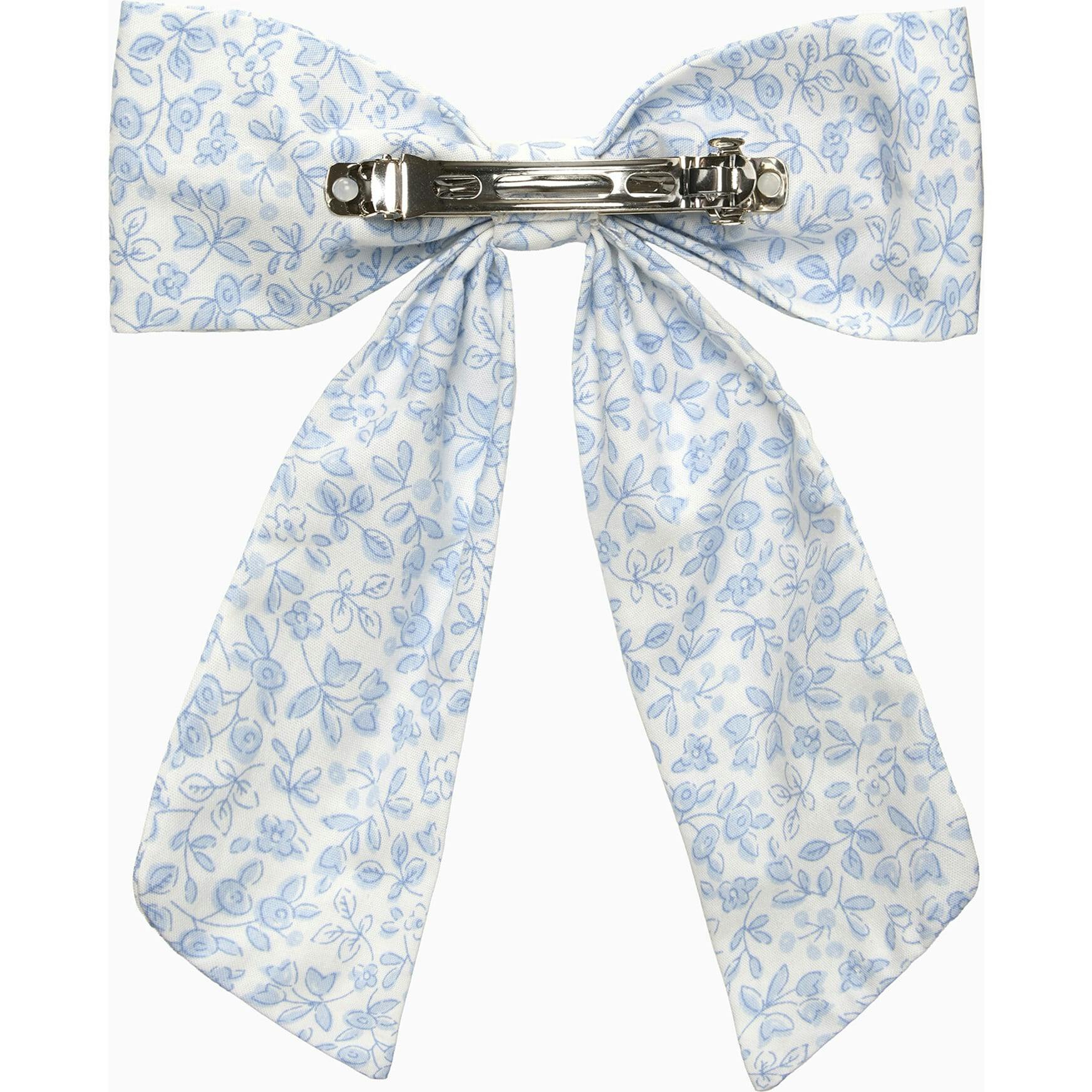 Extra Large Bow Hair Clip in Blue Floral