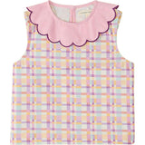 Organic Picnic Top in Scallop Plaid