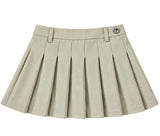 Jane Cream Soft Plaid Pleated Skort