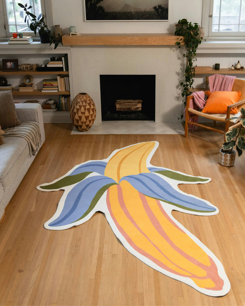 Yellow Irregular Banana Rug by Maayan Alper-Swan