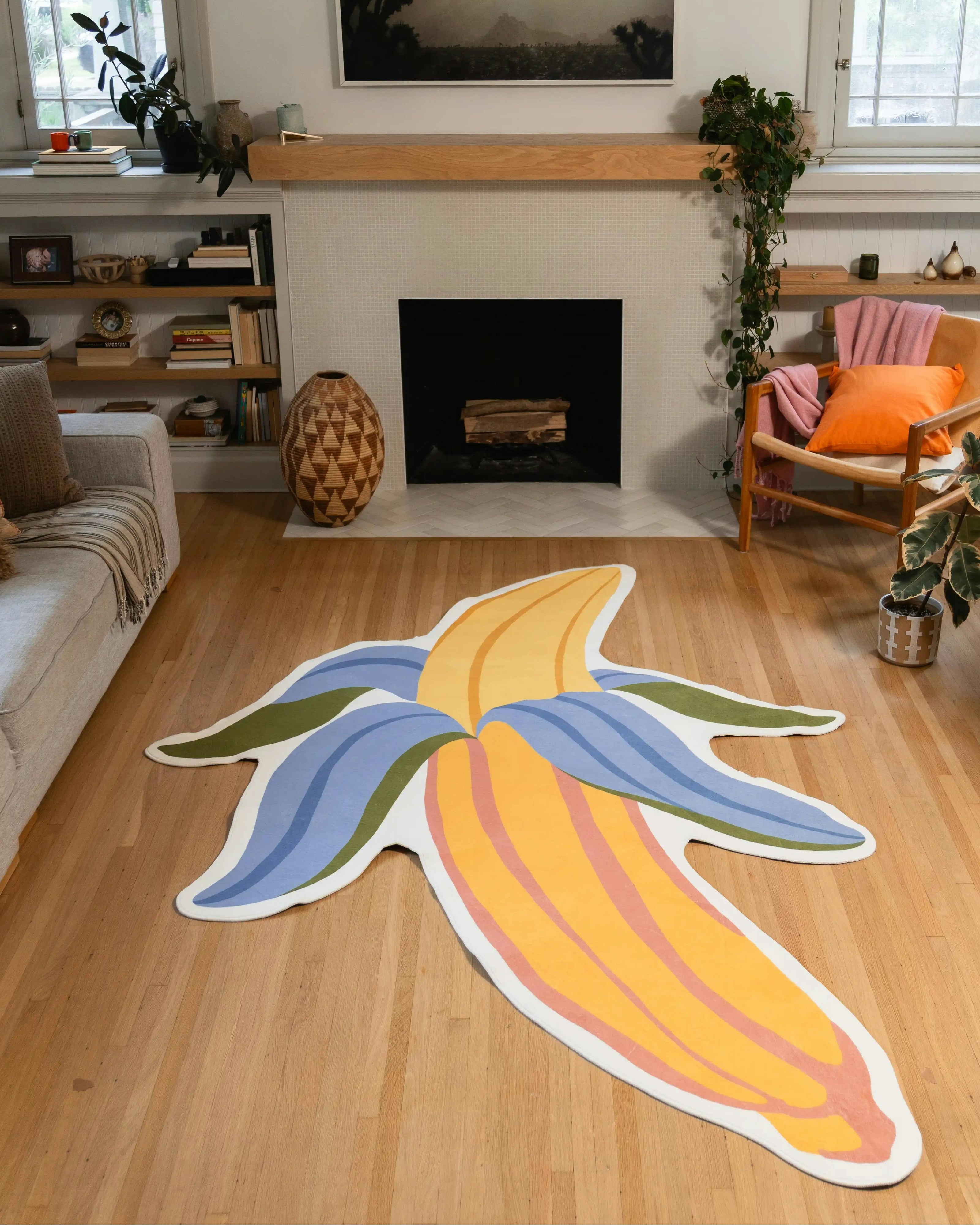 Yellow Irregular Banana Rug by Maayan Alper-Swan