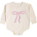 Coquette Bow Patch Long Sleeve Romper