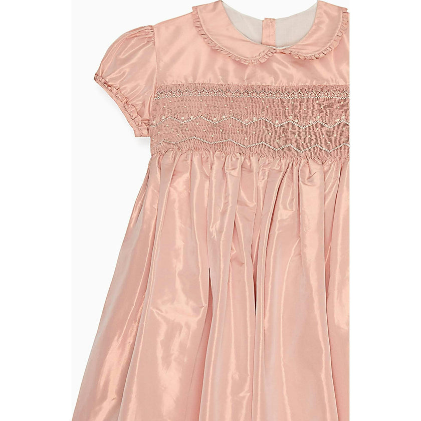 Blush Eleanor Silk Ceremony Girl Hand-Smocked Dress
