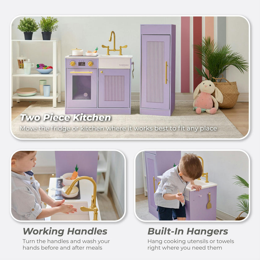 Teamson Kids Little Chef Chester Wooden Play Kitchen with 12 Accessories