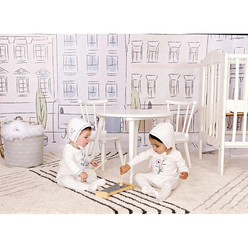 Stem Stitch Footie & Hat Set