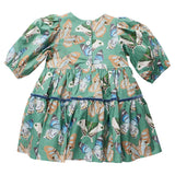 Girls Maribelle Dress - Green Butterflies