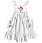 6T Heirloom Handkerchief Dress - Pink Hydrangeas & Butterflies