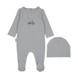 Balloon Ride Footie, Dusty Blue