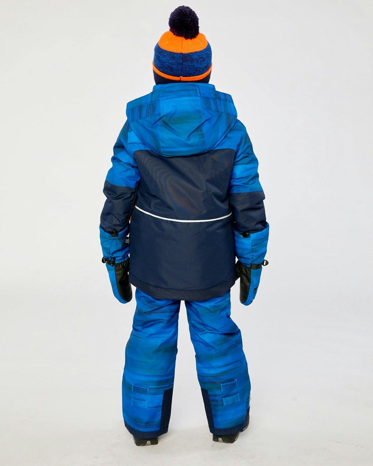 Two Piece Play Snowsuit Navy Blue and Orange with Blue Pants