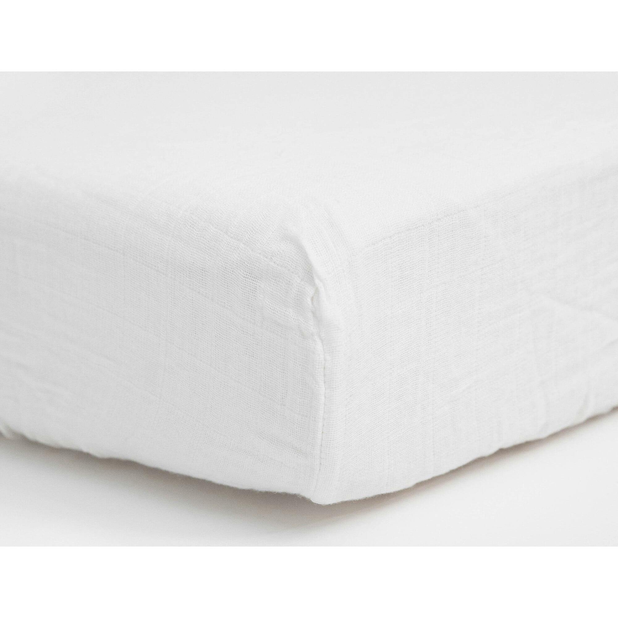 Organic Cotton Muslin Crib Sheet - White