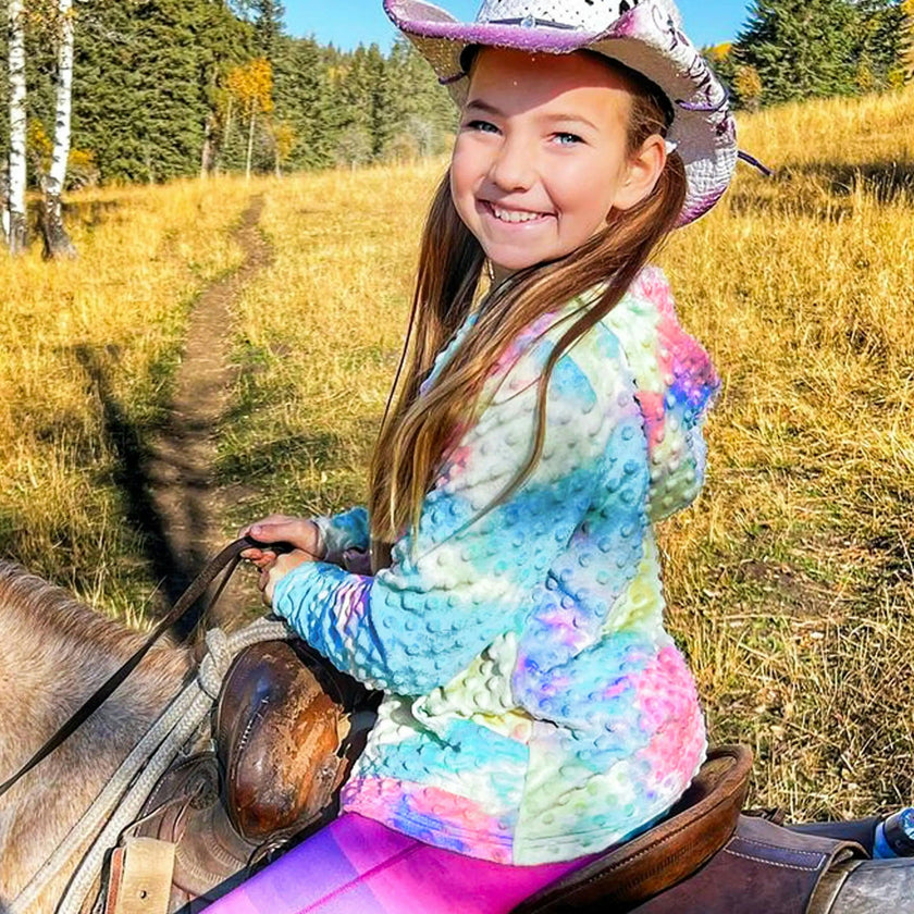 Minky Bubble Zip Hoodie - Tie Dye