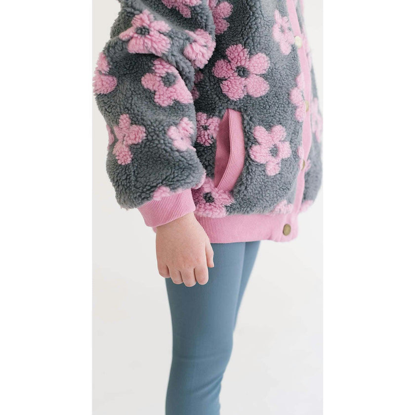Flower Power Fleece Jacket, Multi Purple