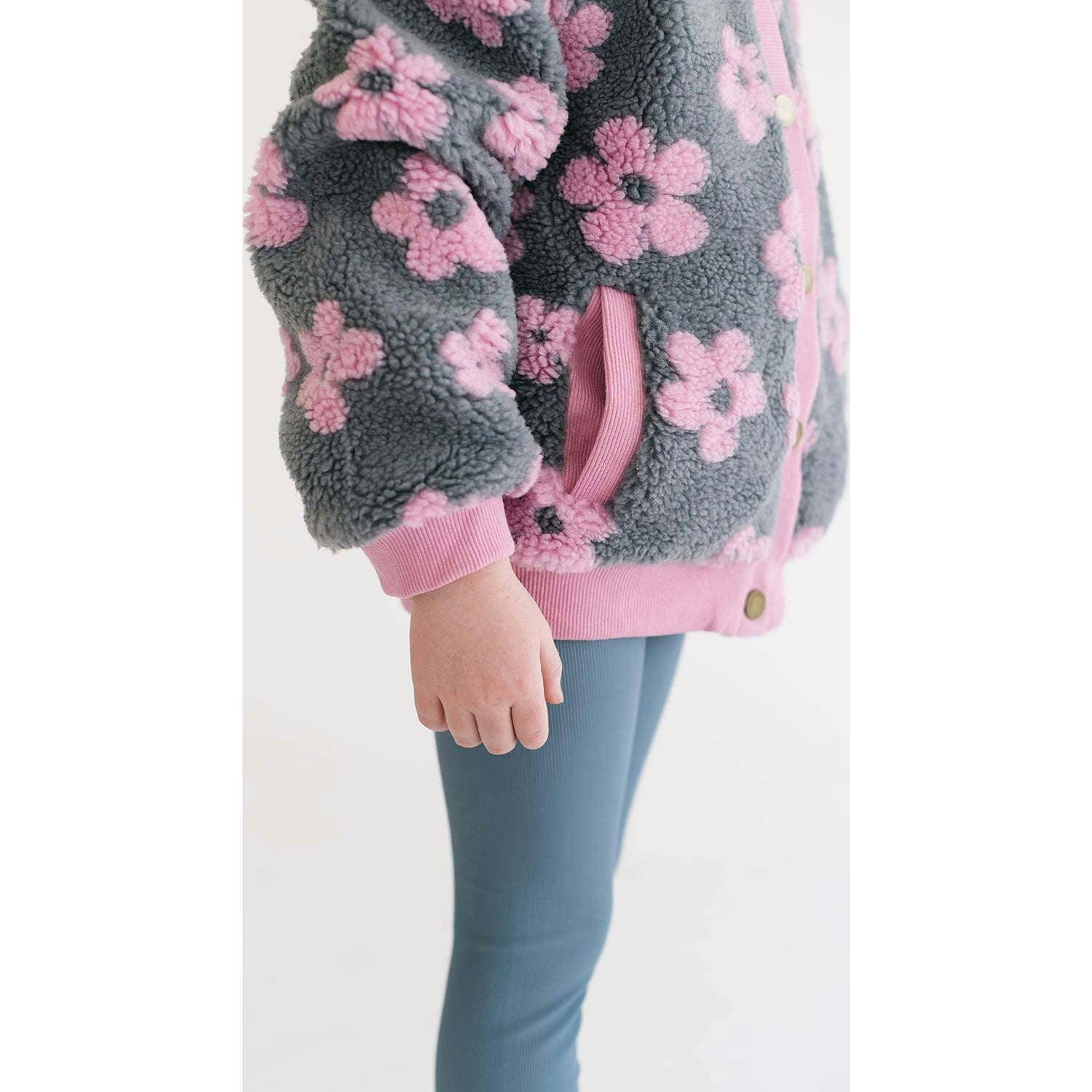 Flower Power Fleece Jacket, Multi Purple
