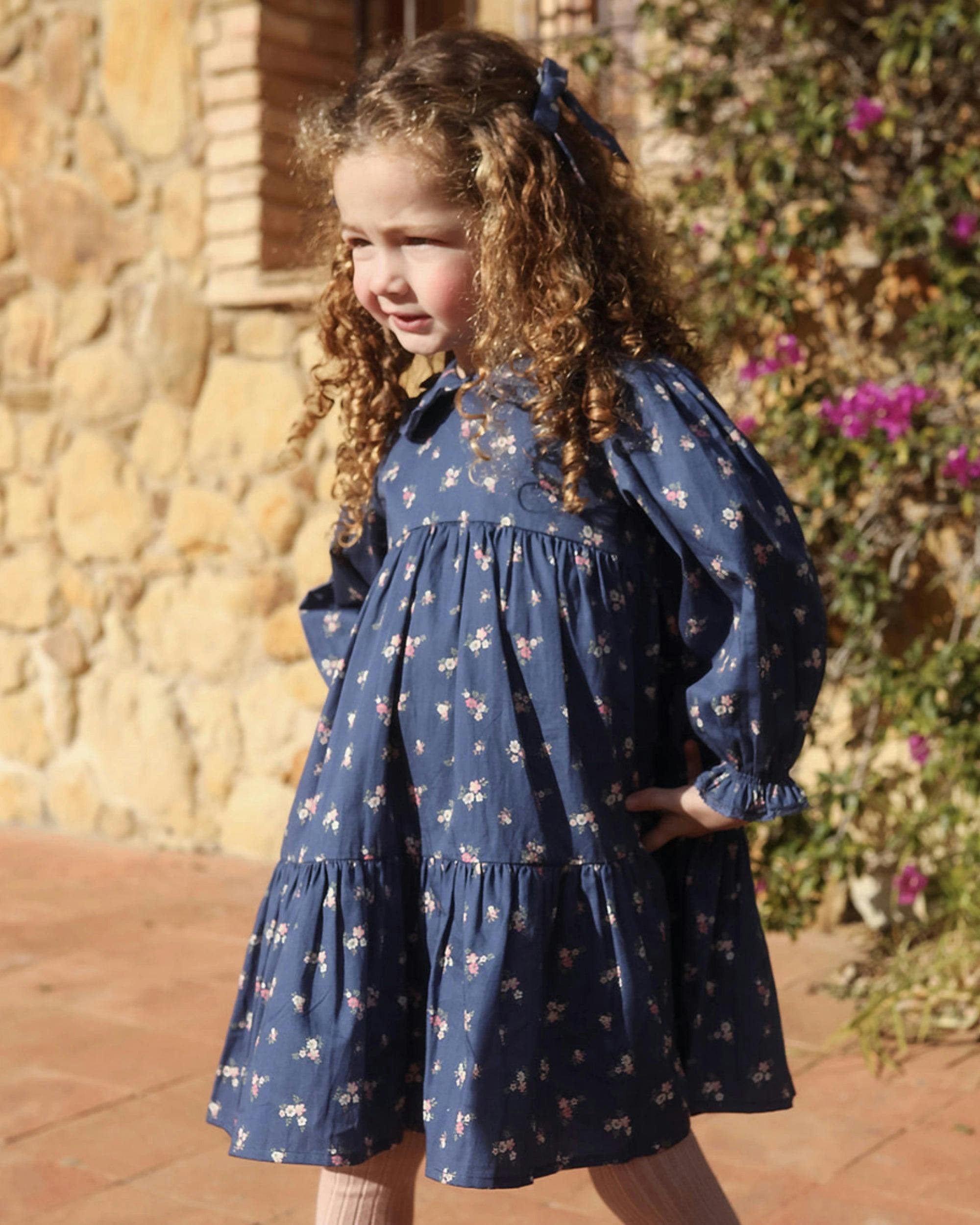 Marguerite Dress - Ditsy Bouquet Navy
