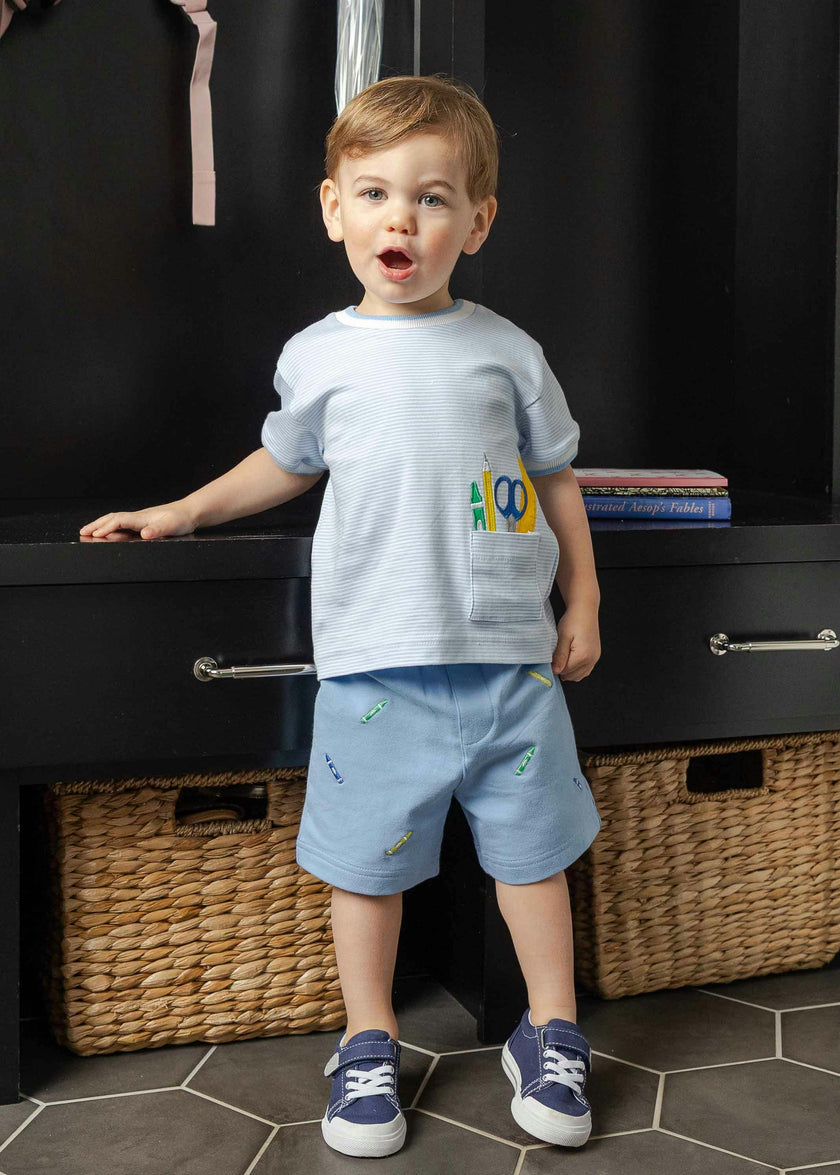 Knit Short Set with School Supplies