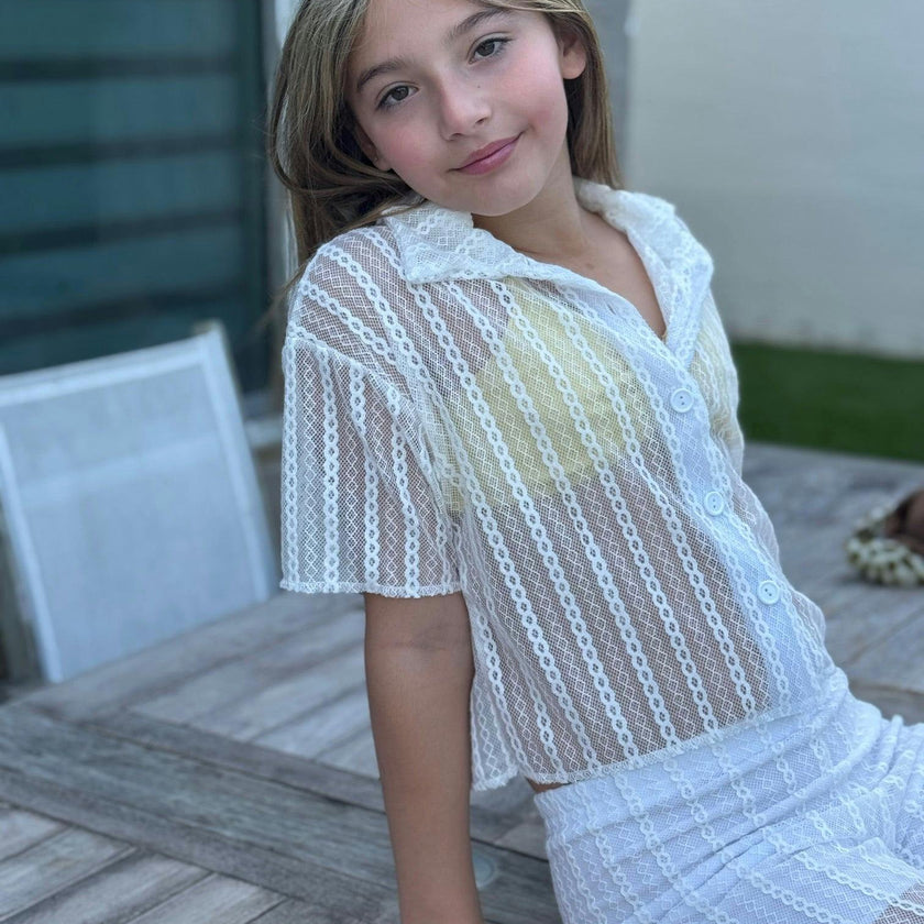 Girls Lace 2 Piece Pants Set